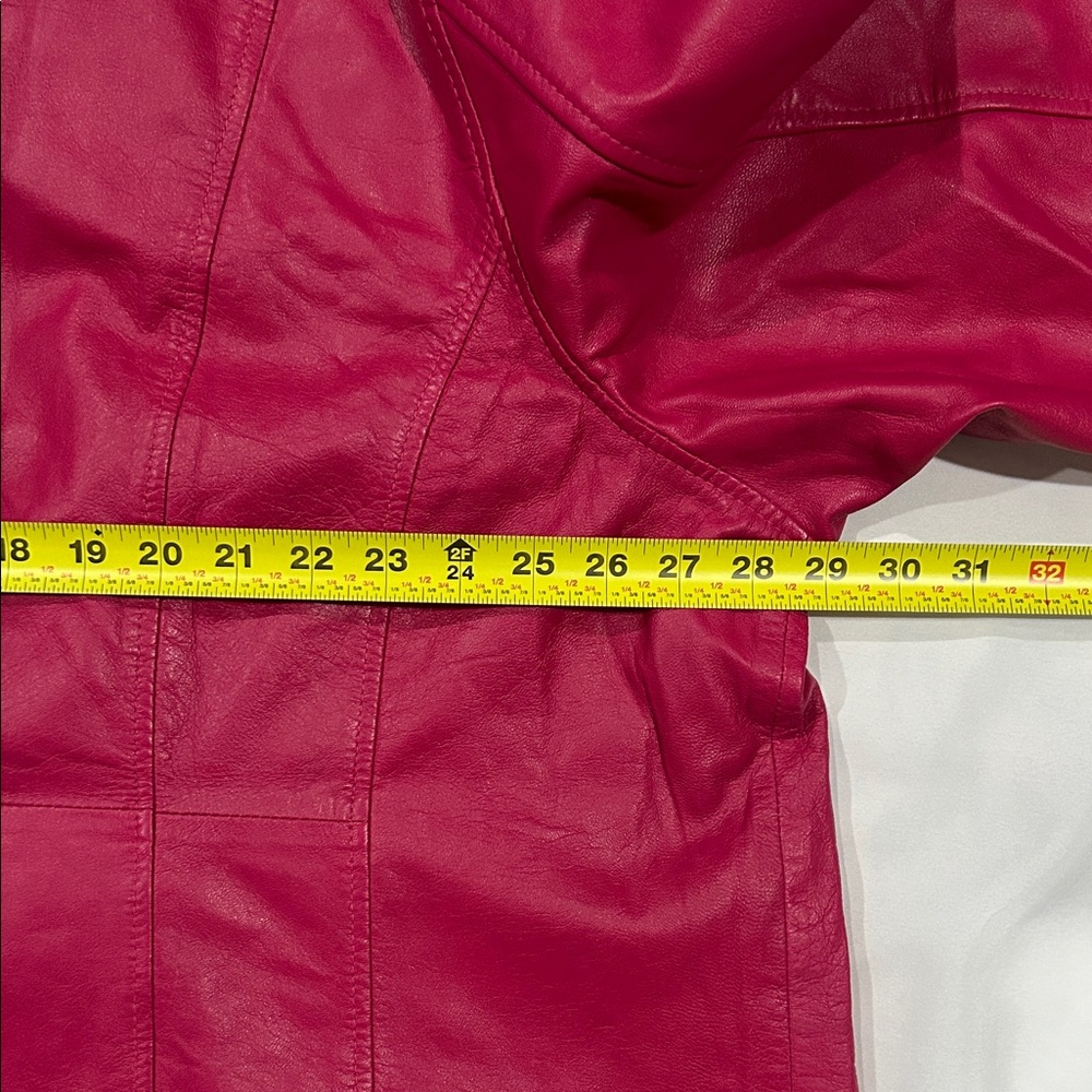 Jessica London Hot Pink Zip-Front Faux Leather Jacket - Picture 4 of 11
